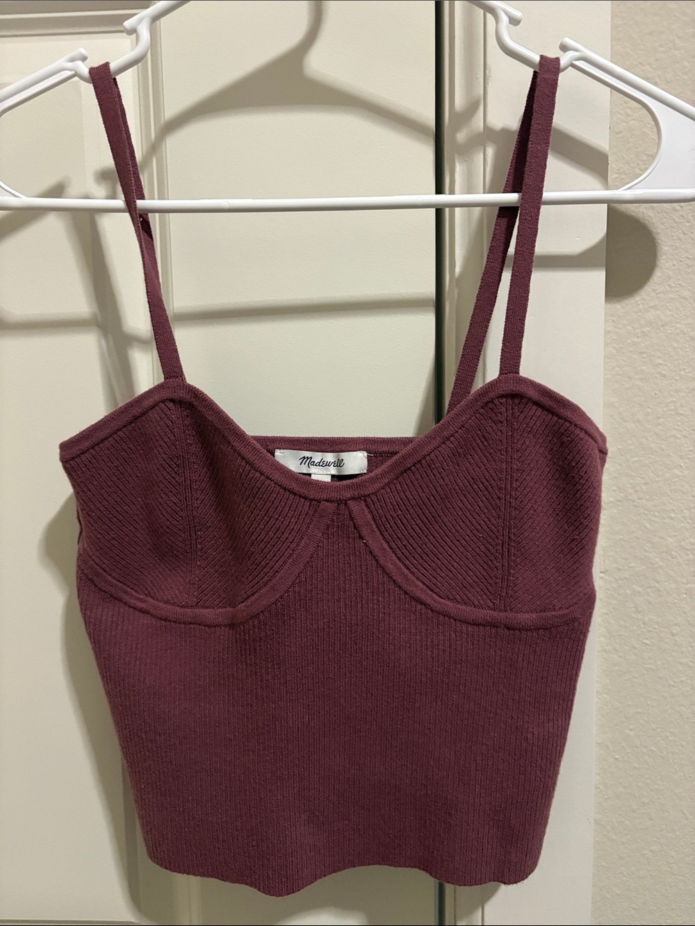 Madewell Ribbed Bustier Cami in Wine